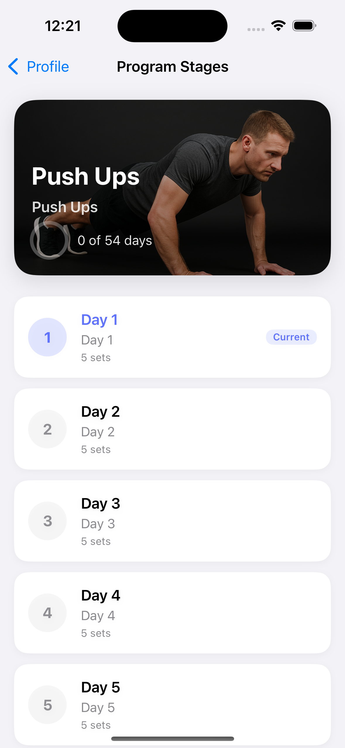 Program Stages Screen